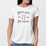 T-Shirt Femme J'peux pas j'ai danse Blanc