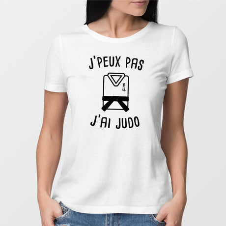 T-Shirt Femme J'peux pas j'ai judo Blanc