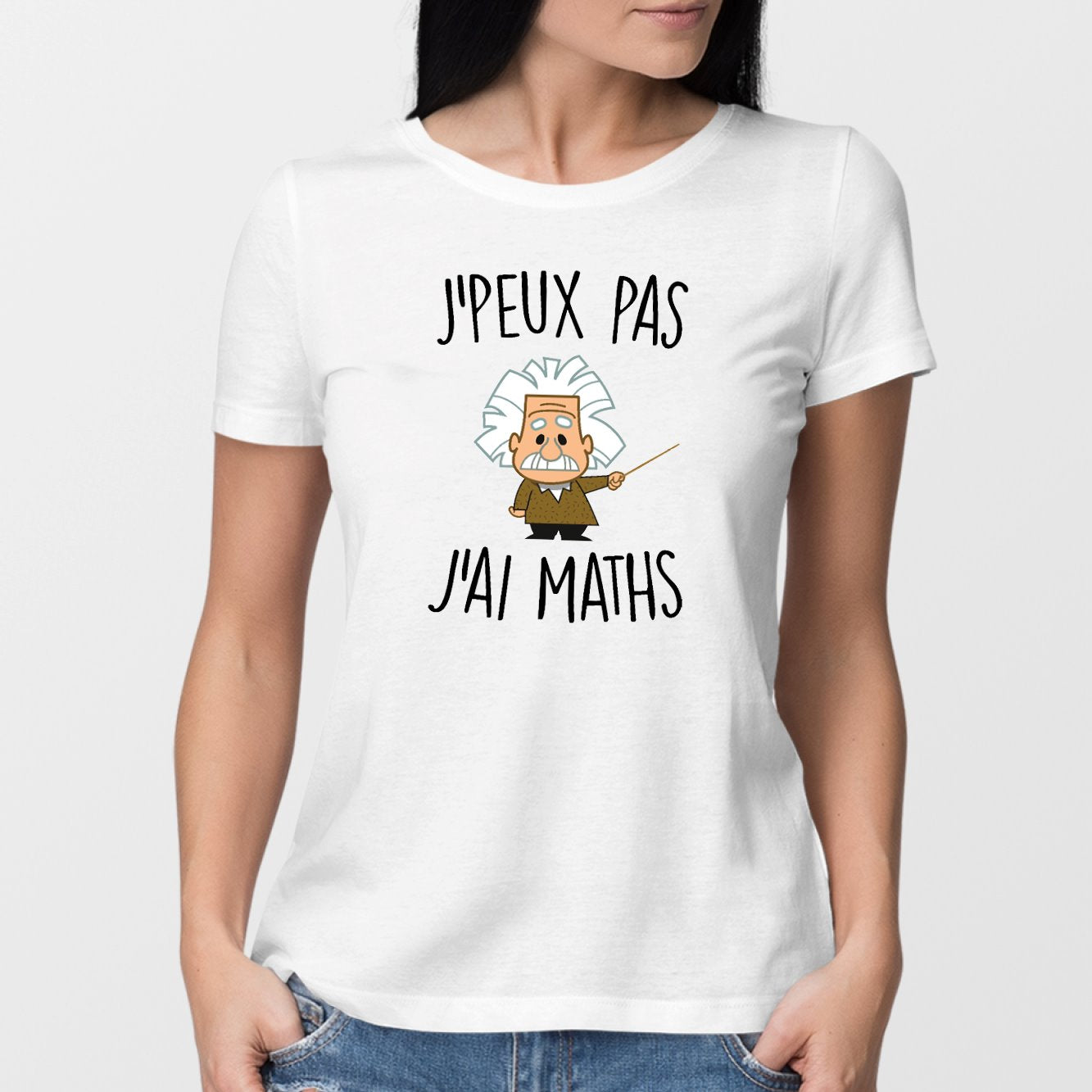 T-Shirt Femme J'peux pas j'ai maths Blanc