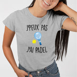 T-Shirt Femme J'peux pas j'ai padel Gris