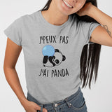 T-Shirt Femme J'peux pas j'ai panda Gris