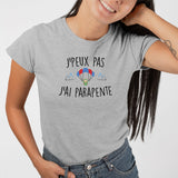 T-Shirt Femme J'peux pas j'ai parapente Gris