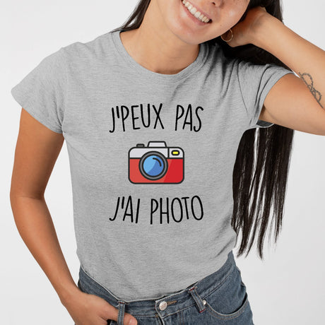 T-Shirt Femme J'peux pas j'ai photo Gris