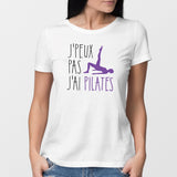 T-Shirt Femme J'peux pas j'ai pilates Blanc