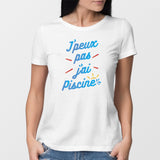 T-Shirt Femme J'peux pas j'ai piscine Blanc