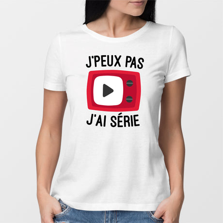 T-Shirt Femme J'peux pas j'ai série Blanc