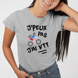 T-Shirt Femme J'peux pas j'ai VTT Gris