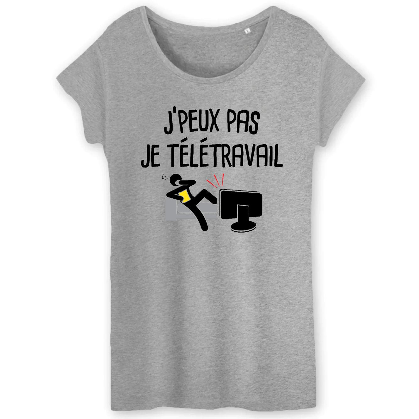 T-Shirt Femme J'peux pas je télétravail 