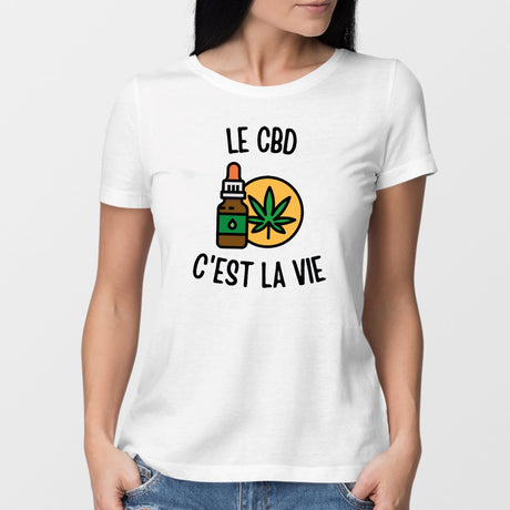 T-Shirt Femme Le CBD c'est la vie Blanc