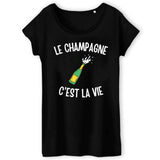 T-Shirt Femme Le champagne c'est la vie 