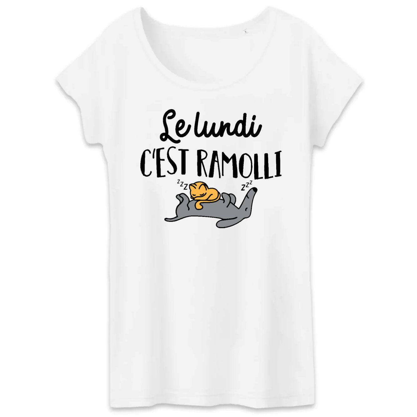 T-Shirt Femme Le lundi c'est ramolli 