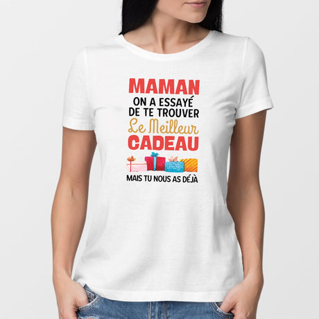 T-Shirt Femme Le meilleur cadeau pour maman Blanc