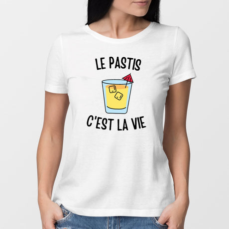 T-Shirt Femme Le pastis c'est la vie Blanc