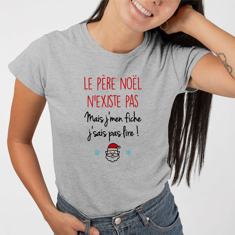 T-Shirt Femme Le père noël n'existe pas Gris