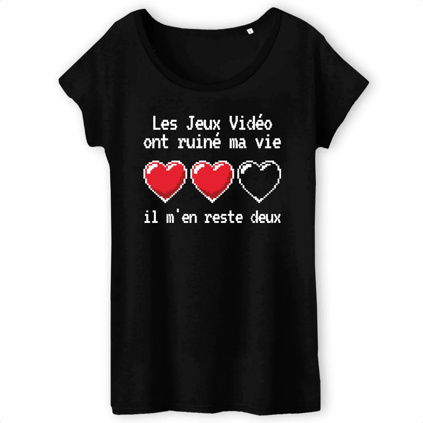 T-Shirt Femme Les jeux vidéo ont ruiné ma vie il m'en reste deux 