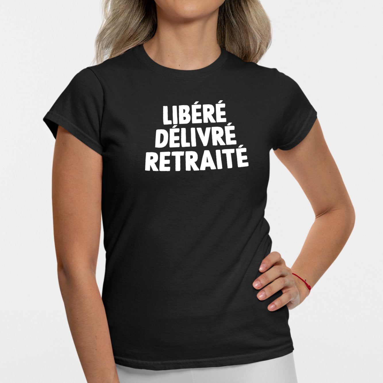 T-Shirt Femme Libéré délivré retraité Noir