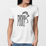 T-Shirt Femme Maman poule Blanc