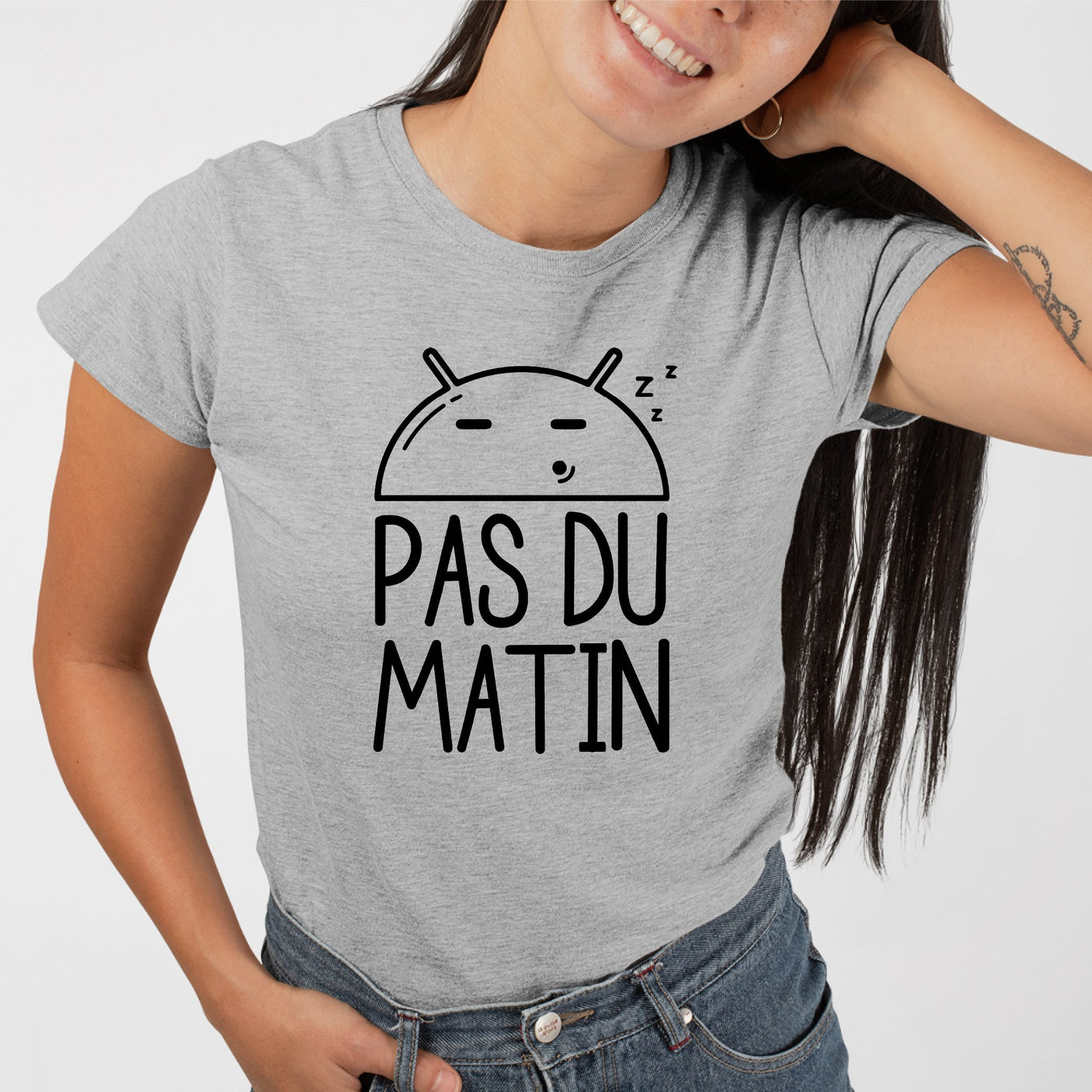 T-Shirt Femme Pas du matin Gris