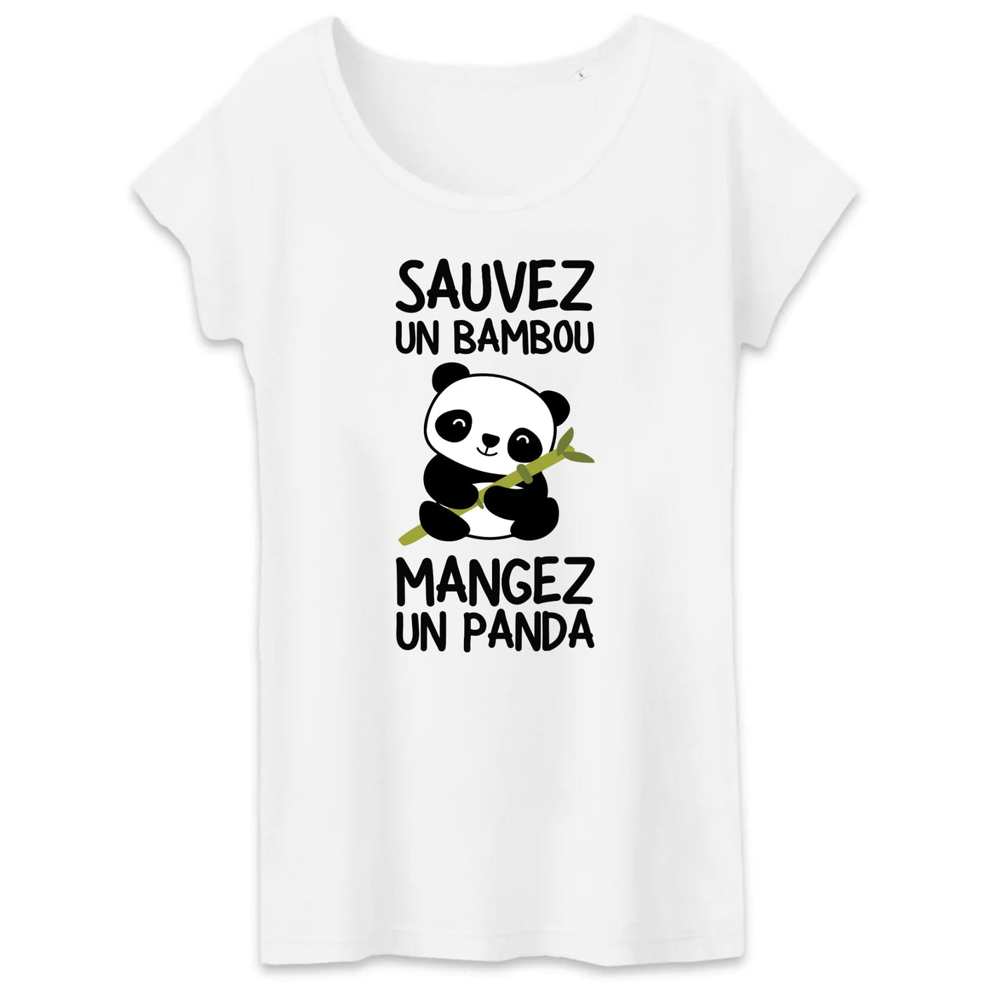 T-Shirt Femme Sauvez un bambou, mangez un panda 