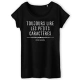 T-Shirt Femme Toujours lire les petits caractères car je suis enceinte 