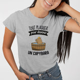 T-Shirt Femme Tout plaquer pour devenir un capybara Gris