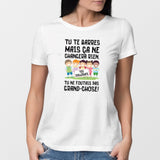 T-Shirt Femme Tu te barres mais ça ne changera rien Blanc