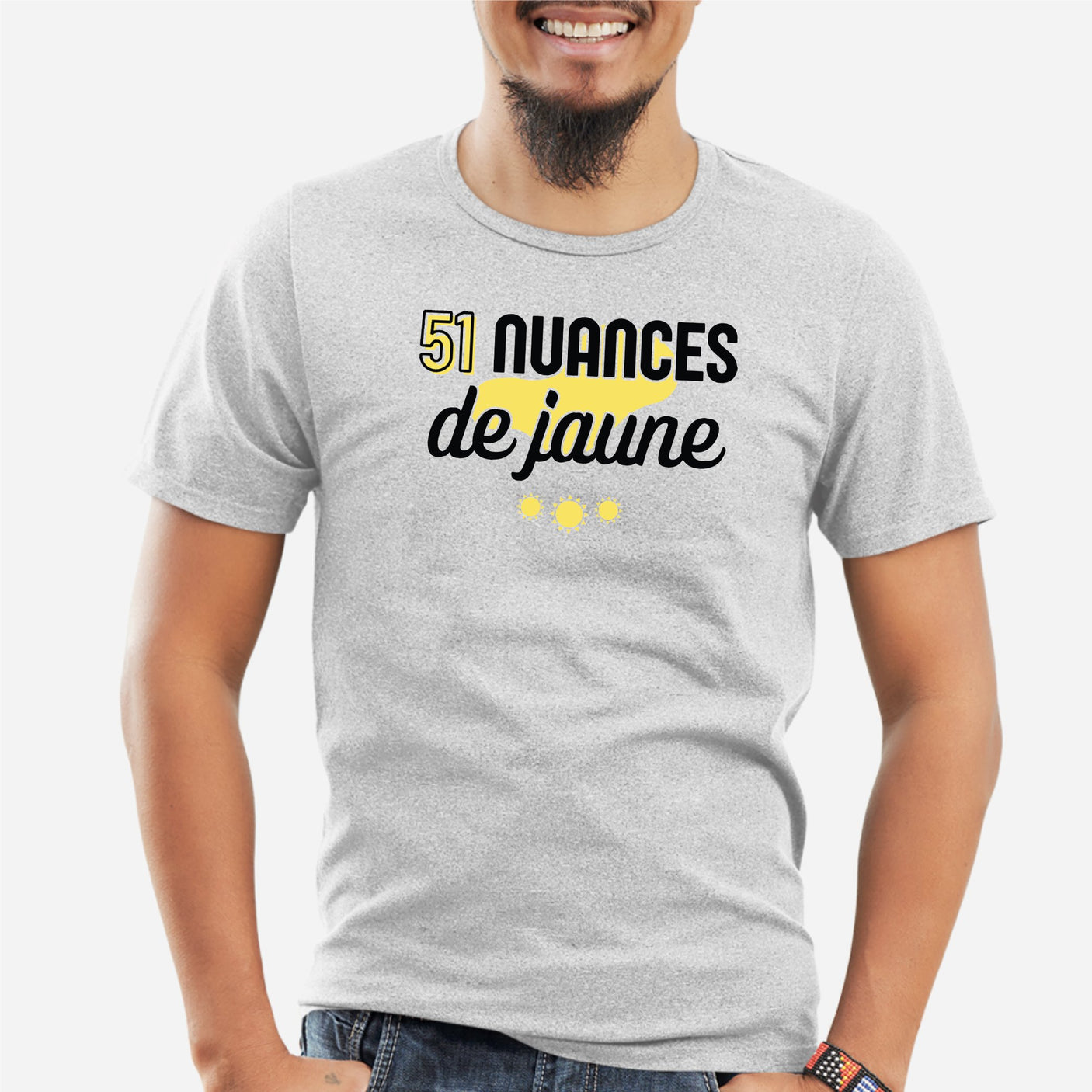 T-Shirt Homme 51 nuances de jaune Gris