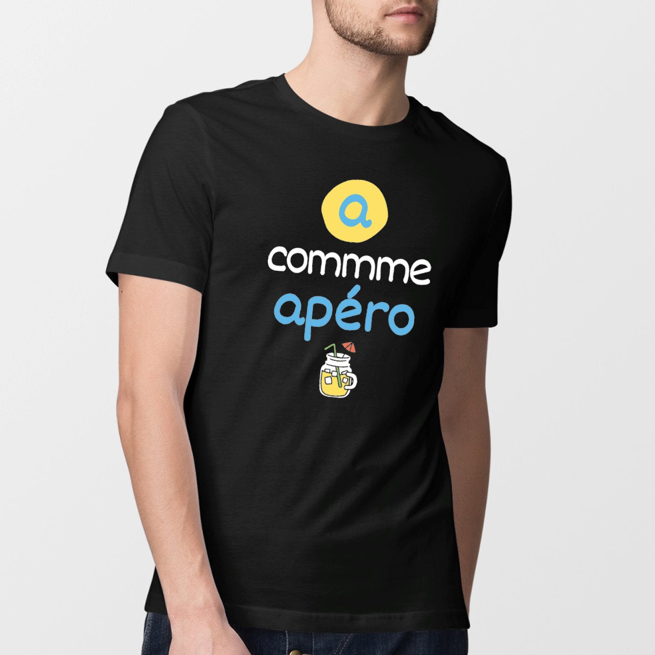 T-Shirt Homme A comme apéro Noir