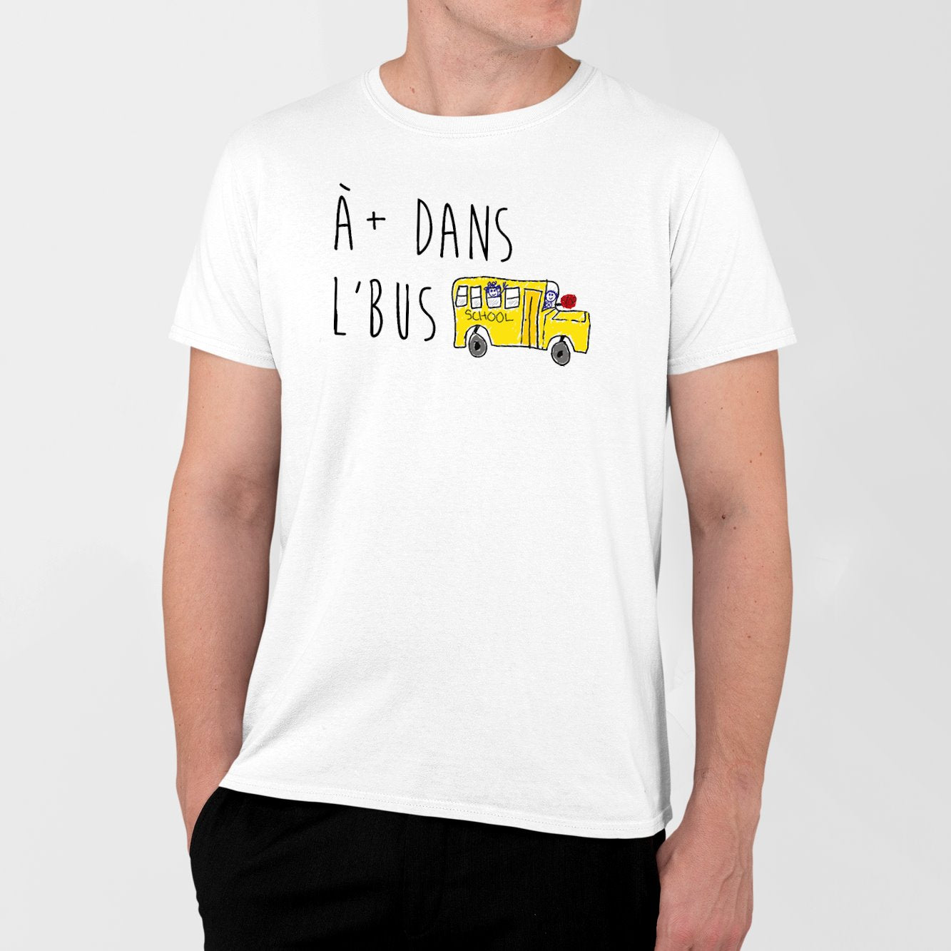 T-Shirt Homme À plus dans l'bus Blanc