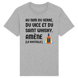 T-Shirt Homme Au nom du verre du vice et du saint whisky 