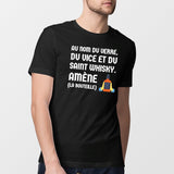 T-Shirt Homme Au nom du verre du vice et du saint whisky Noir