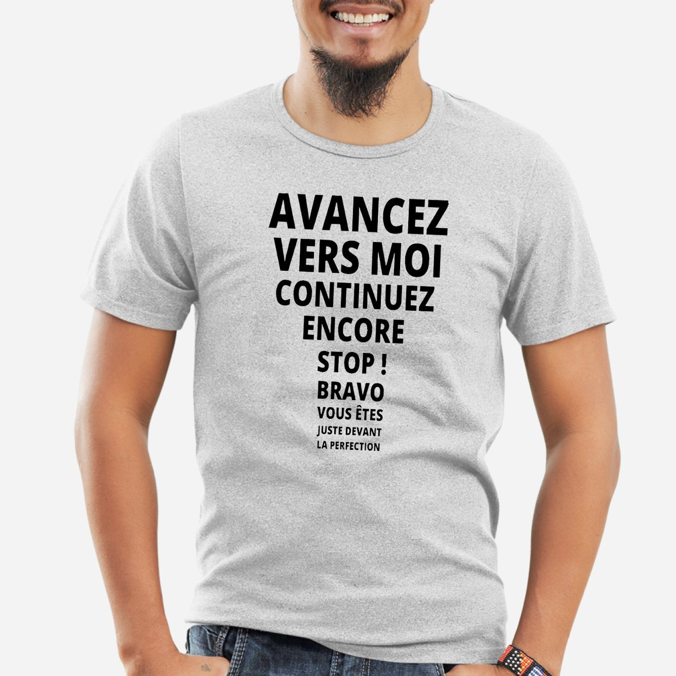 T-Shirt Homme Avancez vers la perfection Gris