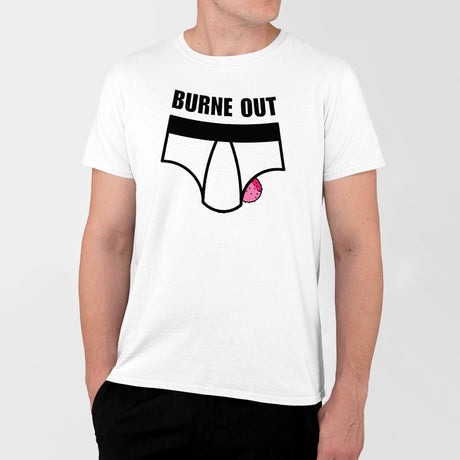 T-Shirt Homme Burne out Blanc