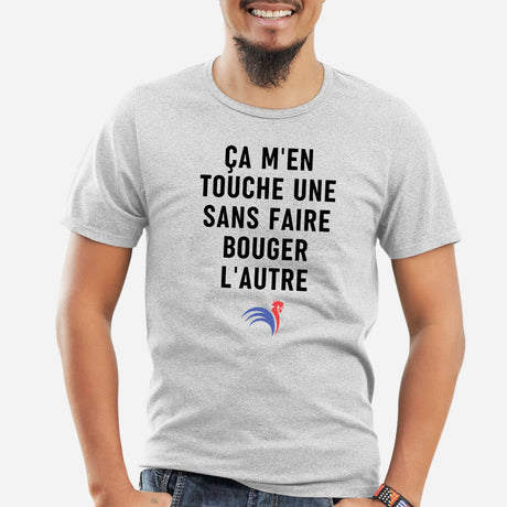 T-Shirt Homme Ça m'en touche une sans faire bouger l'autre Gris