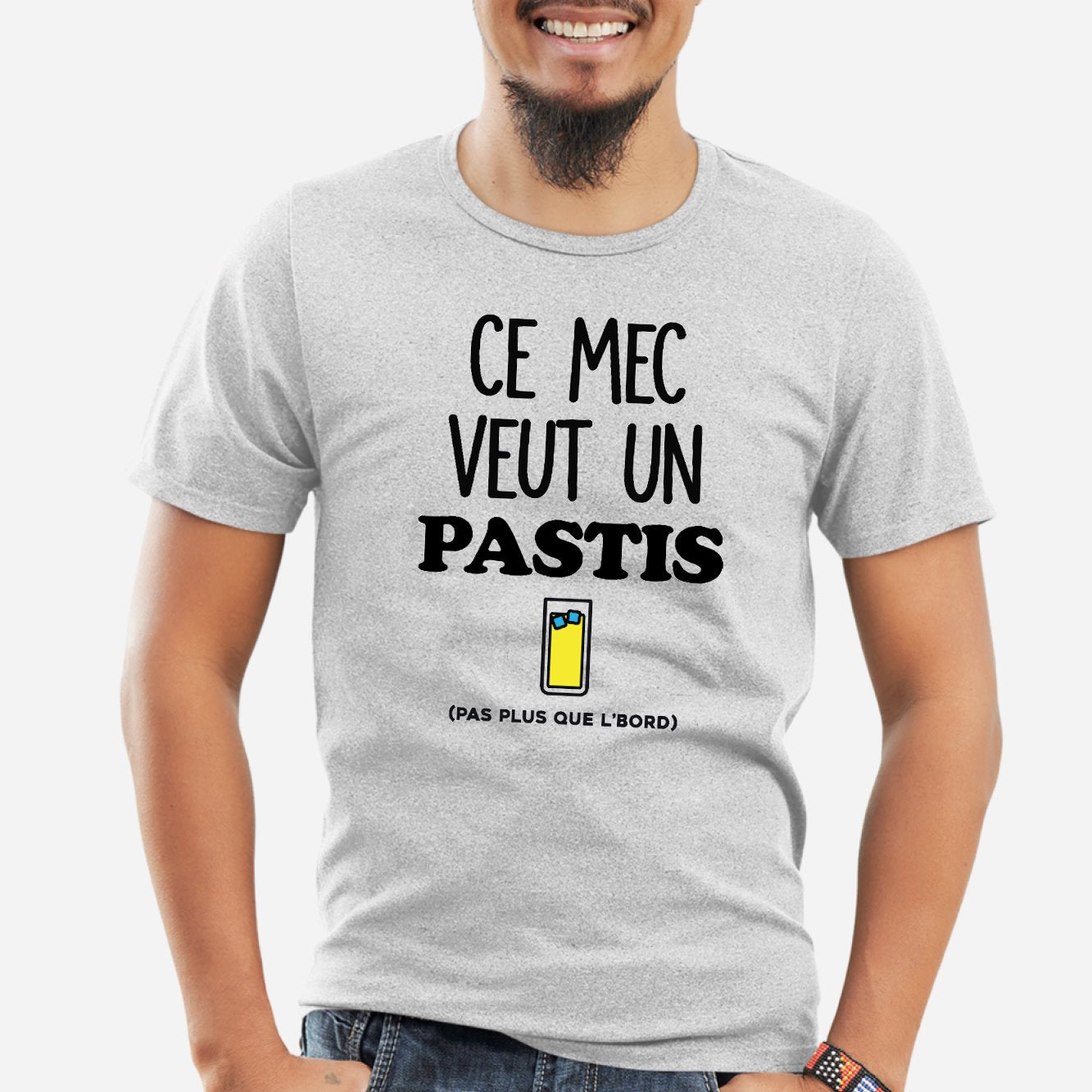 T-Shirt Homme Ce mec veut un pastis Gris