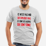 T-Shirt Homme Ce n'est pas moi qui explique mal Gris