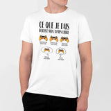 T-Shirt Homme Ce que je fais durant mon temps libre Jeux vidéo Blanc