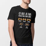 T-Shirt Homme Ce que je fais durant mon temps libre Jeux vidéo Noir