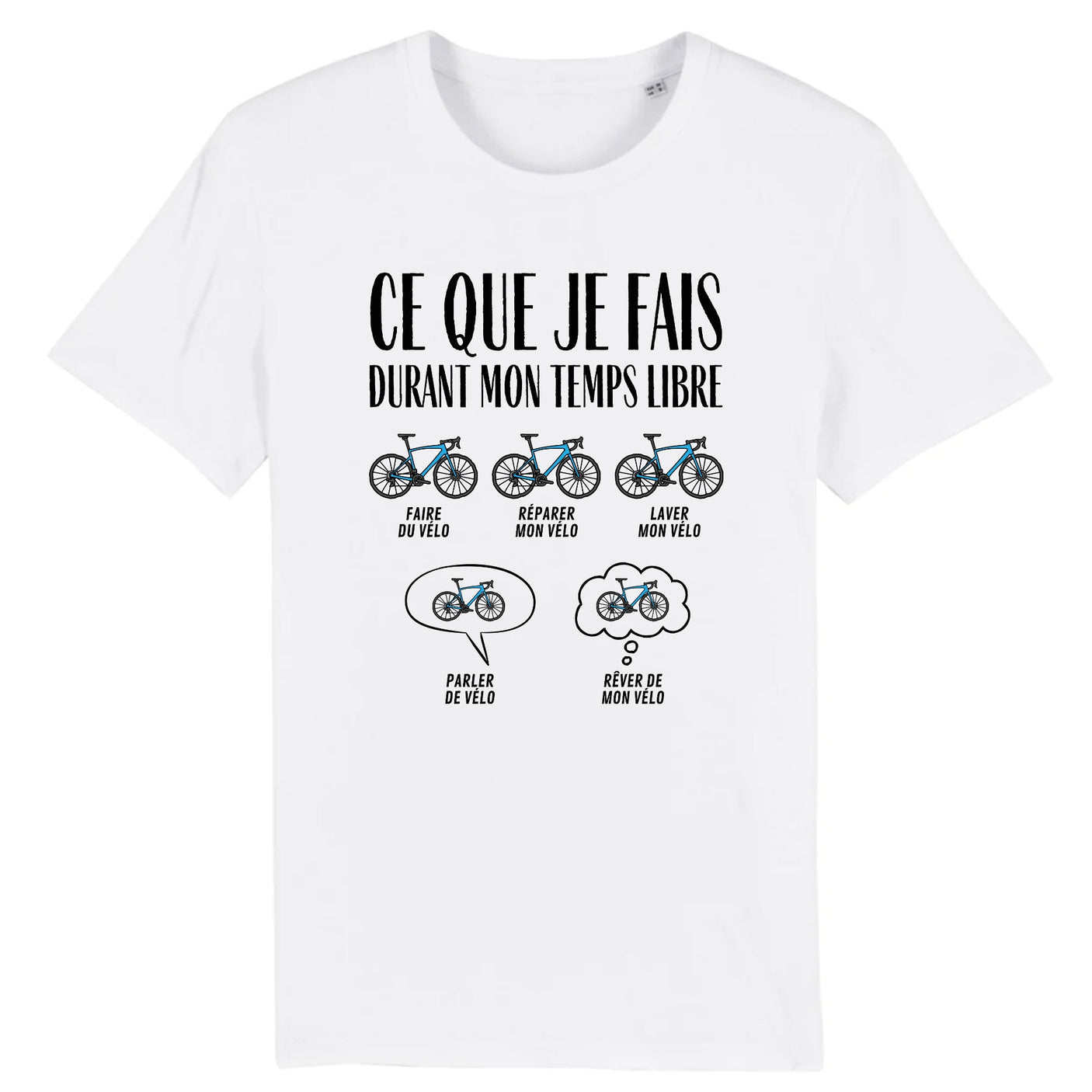 T-Shirt Homme Ce que je fais durant mon temps libre Vélo 