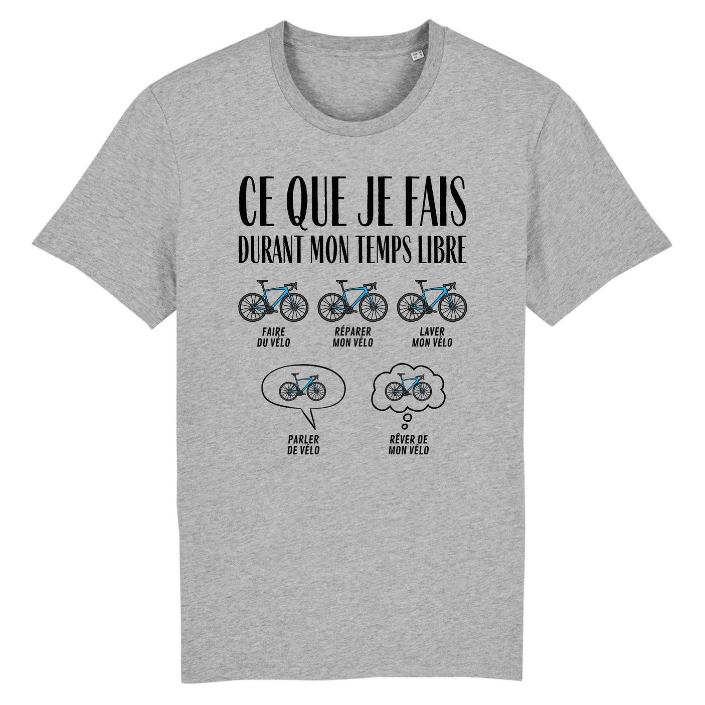 T-Shirt Homme Ce que je fais durant mon temps libre Vélo 