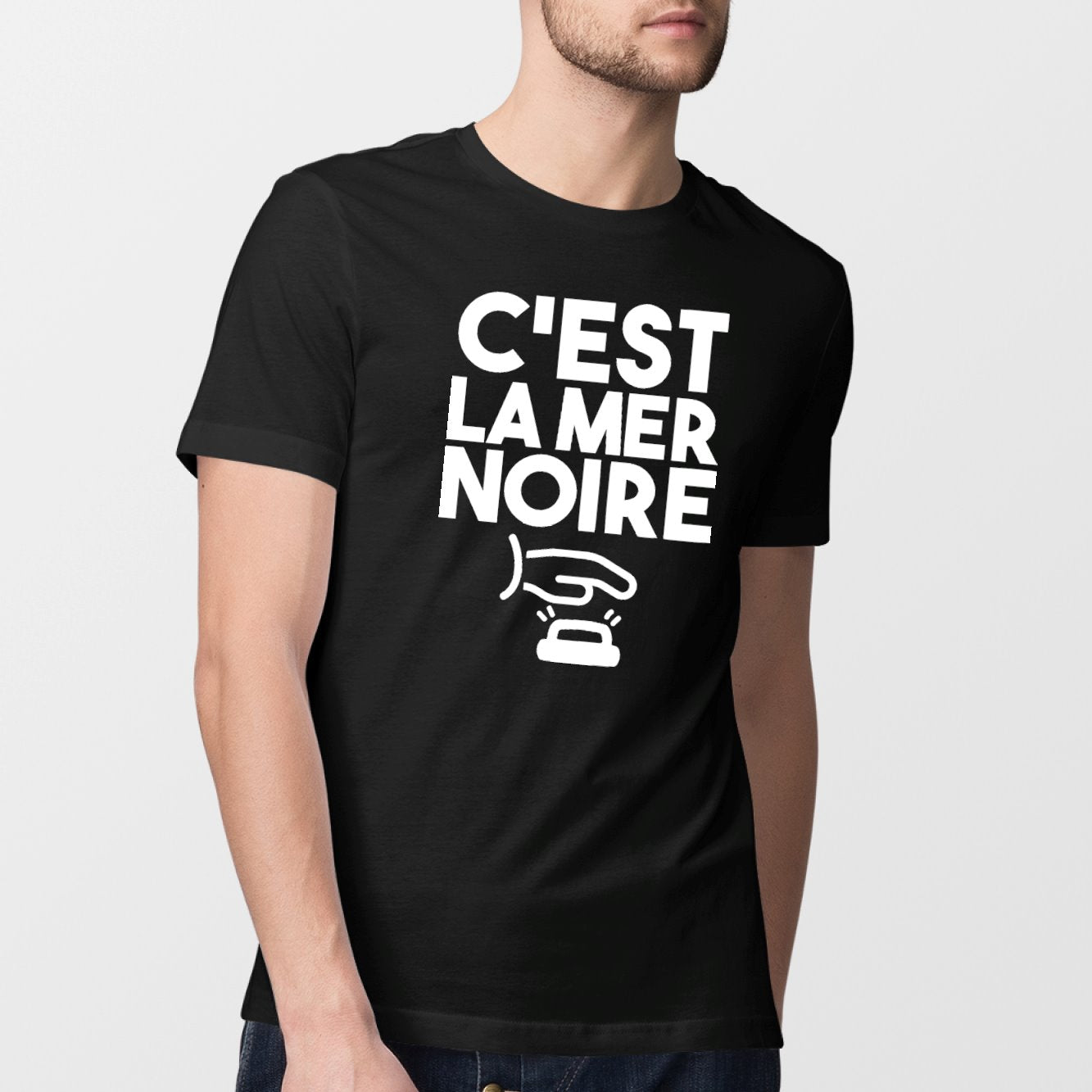 T-Shirt Homme C'est la mer noire Noir