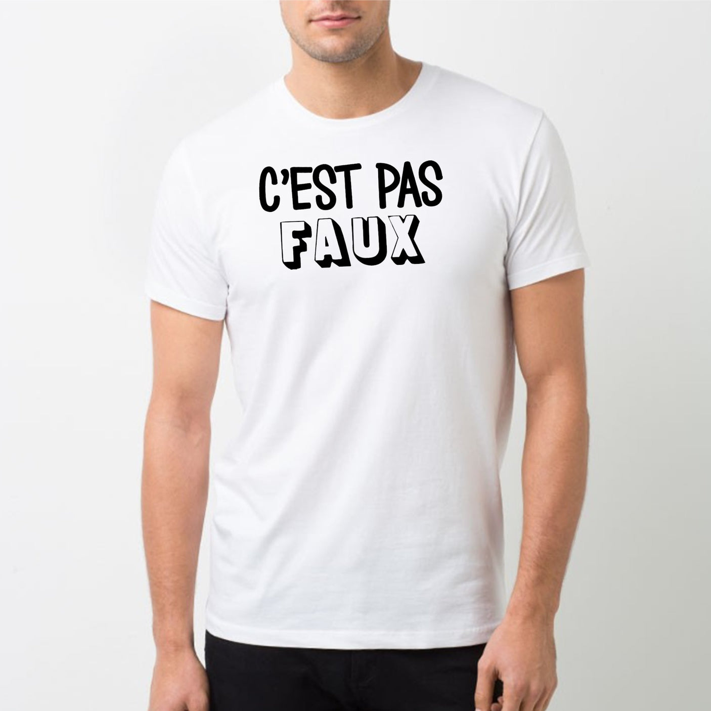 T-Shirt Homme C'est pas faux Blanc