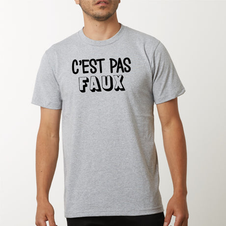 T-Shirt Homme C'est pas faux Gris