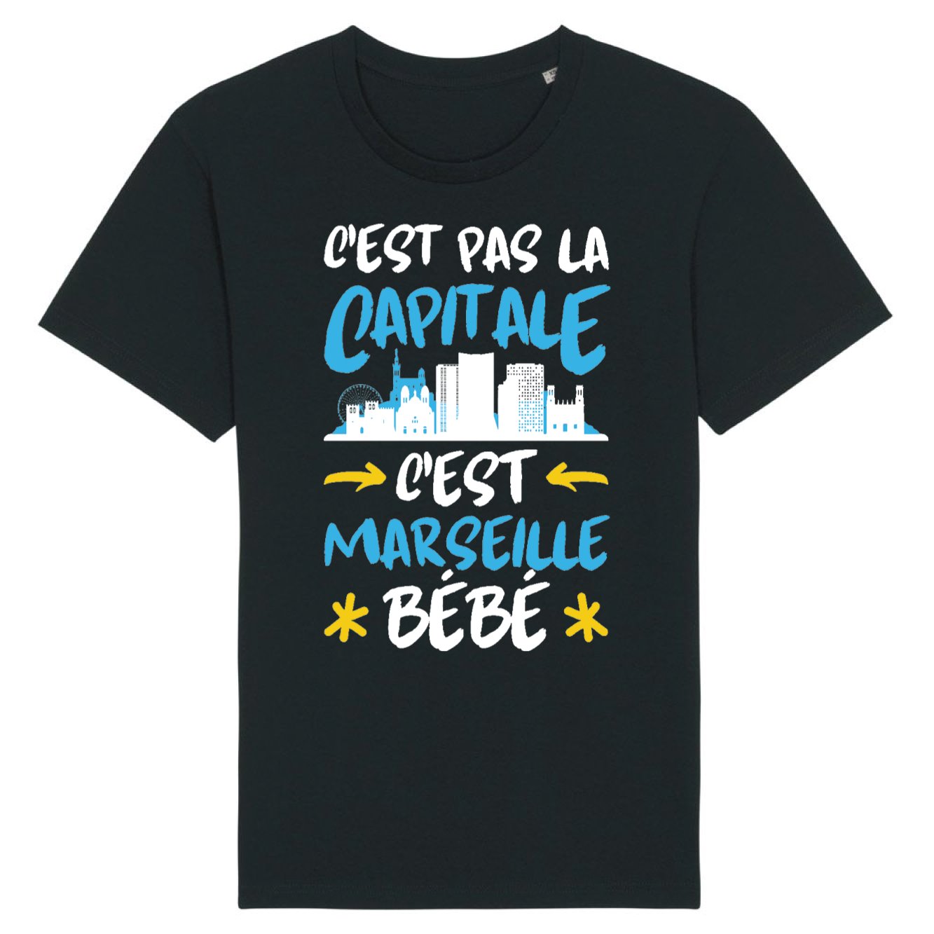 T-Shirt Homme C'est pas la capitale c'est Marseille bébé 