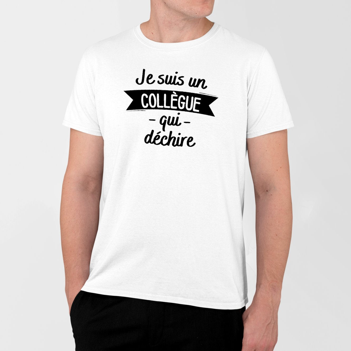 T-Shirt Homme Collègue qui déchire Blanc