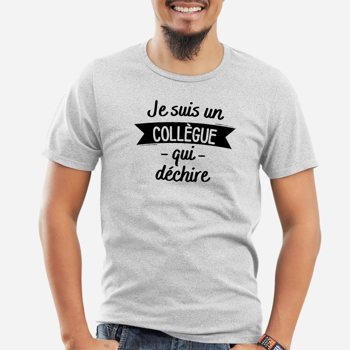 T-Shirt Homme Collègue qui déchire Gris