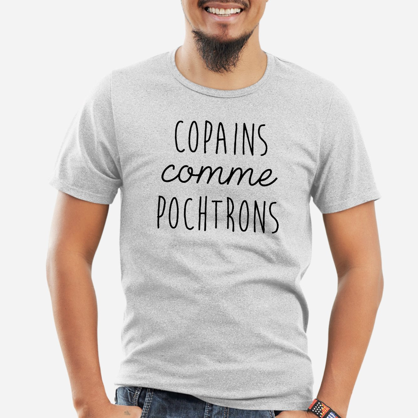 T-Shirt Homme Copains comme pochtrons Gris