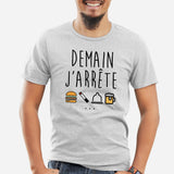 T-Shirt Homme Demain j'arrête Gris