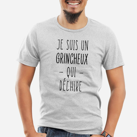 T-Shirt Homme Grincheux qui déchire Gris