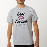 T-Shirt Homme Gros cochon Gris